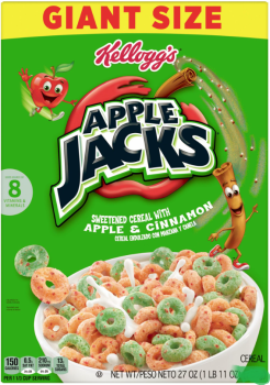 KELLOGG'S 'Apple Jacks' Sweetened Cereal with Apple & Cinnamon 652gr